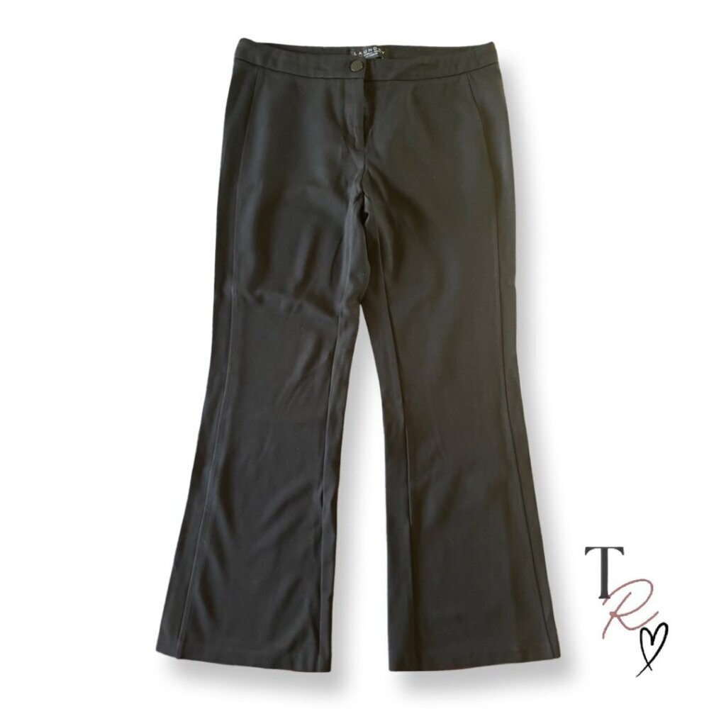 Laundry by Shelli Segal Black Stretch Knit Dress Pants Trousers Size M